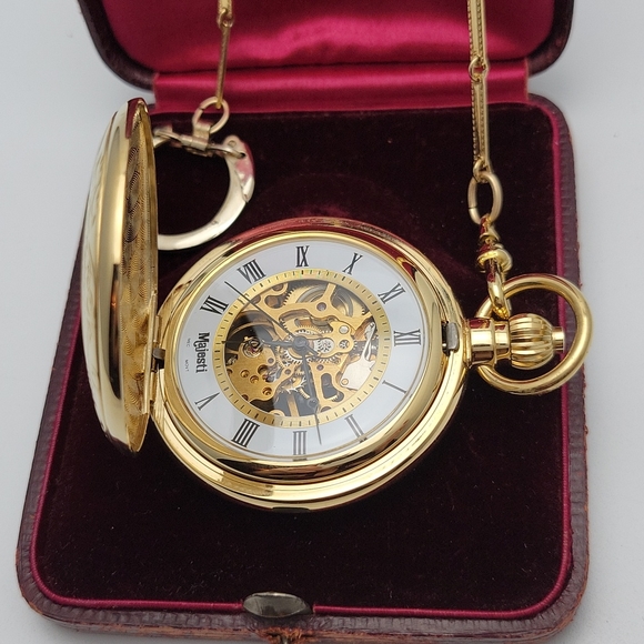 Majesti Accessories Majesti Co 7 Jewel Skeleton Mechanical Pocket